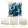 thumbnail image 4 of BCIIG Flax Throw Pillow Cover Blue Flower Hibiscus Watercolor Hawaiian Tropical Hawaii Floral Vintage  Pillowcase Home Decor Square Cotton Linen Pillow Case Cushion Cover, 4 of 5