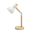 thumbnail image 1 of White Adjustable Bedroom Desk Lamp, Wood Design for Home Office & Study, 1 of 3