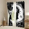 thumbnail image 3 of Castle Fairy Kids Teens Gothic Moth Skull Black Out Curtains,Black White Curtains Pack of 2 (42x63 Each),Galaxy Universe Moon Stars Bedroom Curtains,Lightweight Room Decor, 3 of 6