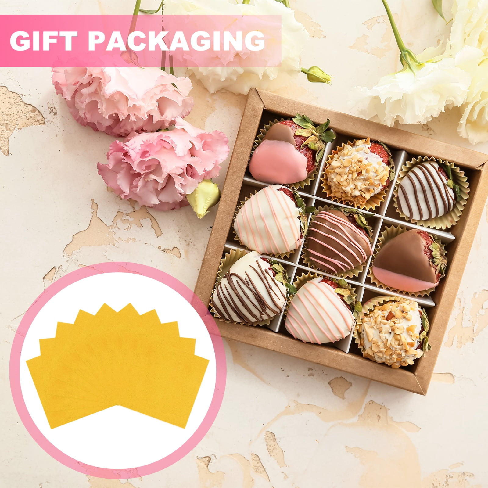 Uxcell 200 Pcs Candy Foil Wrappers, 7.87 x 7.87 Inch Aluminium Foil Chocolate Bar Square Wrappers for Tea Brownies DIY Packaging Wedding Party Decoration, Gold (Orange Peel)
