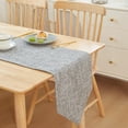 thumbnail image 3 of Camino de mesa de lino, camino de mesa gris, lavable, decoración del hogar, mantel para comedor, cocina, 180/210/240 cm, 3 of 5