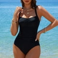 thumbnail image 4 of Duqingm One Piece Sexy Swimsuit Women One Piece Athletic Racerback Swimsuit Women Slimming Bathing Suits Color Block Training Swimwear for Women Black,2XL, 4 of 7