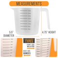 thumbnail image 3 of U.S. Kitchen Supply - Vasos medidores graduados de plástico de 32 oz (1000 ml) con asas de jarra (paquete de 6) - Capacidad de 4 tazas con marcas de onzas y ml - Mida y mezcle ingredientes de recetas,, 3 of 5
