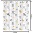 thumbnail image 4 of Winter Snowflake Shower Curtain Merry Christmas Gold Sliver Big Small Snowflake Shower Curtain for Bathroom Winter Holiday Xmas Eve Decor Fabric Bath Curtain 72x72 Inches with Hooks, 4 of 6