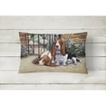 thumbnail image 2 of Carolines Treasures BDBA0312PW1216 Basset Hound at the Gate Fabric Decorative Pillow, 2 of 3