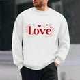 thumbnail image 4 of Mens Sweatshirt Love Heart Printed Fashion Valentines Pullover Tops Loose Fit Casual Holiday Couple Outfits (2XL, White #H), 4 of 6