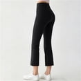 thumbnail image 6 of Mifsaly Capri Yoga Pants for Women High Waisted Cropped Flare Leggings Soft Stretchy Flattering Fit Athletic Workout Casual Work Office Capris Black,L, 6 of 6
