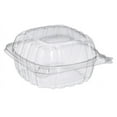 thumbnail image 2 of small clear plastic hinged food container 6x6 for sandwich salad party favor cake piece (pack of 75), 2 of 3