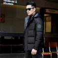 thumbnail image 2 of Ropa de plumón de pato grueso para hombre, plumón de invierno mediano y largo, ligero, desmontable, con gorro, abrigo cálido, chaqueta informal para hombre, 2 of 3