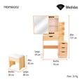 thumbnail image 3 of TOCADOR PARA DORMITORIO CON BANCO Y ESPEJO COLOR CAFÉ CLARO, 3 of 7