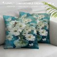 thumbnail image 3 of JEUXUS White Flowers Florals Botanical Bloosom Short Plush Pillowcase High-Quality White, 3 of 5
