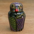 thumbnail image 2 of NOVICA Artisan Handmade Lacquered Wood Box Painted Decorative [4.5in H x 3in Diam.] 'Owl and Its Secrets', 2 of 7