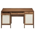 thumbnail image 6 of Computer Work Desk, Walnut, Wood, Home Office Business Furniture, Modern Contemporary HB36535, 6 of 10