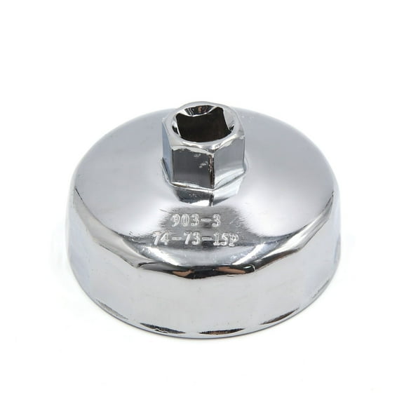 Unique Bargains 1/2" Square Socket 15 Flutes 73-74mm Inside Diameter Cap-Type Car Oil Filter Wrench