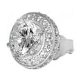 thumbnail image 3 of Precious Stars 14K White Gold 8.85-mm Round Cubic Zirconia Halo Crown Stud Earrings, 3 of 6