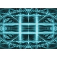 thumbnail image 1 of Ahgly Company Machine Washable Indoor Rectangle Transitional Bright Turquoise Blue Area Rugs, 6' x 9', 1 of 7