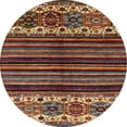 thumbnail image 1 of Ahgly Company Indoor Round Abstract Saffron Red Abstract Area Rugs, 4' Round, 1 of 6