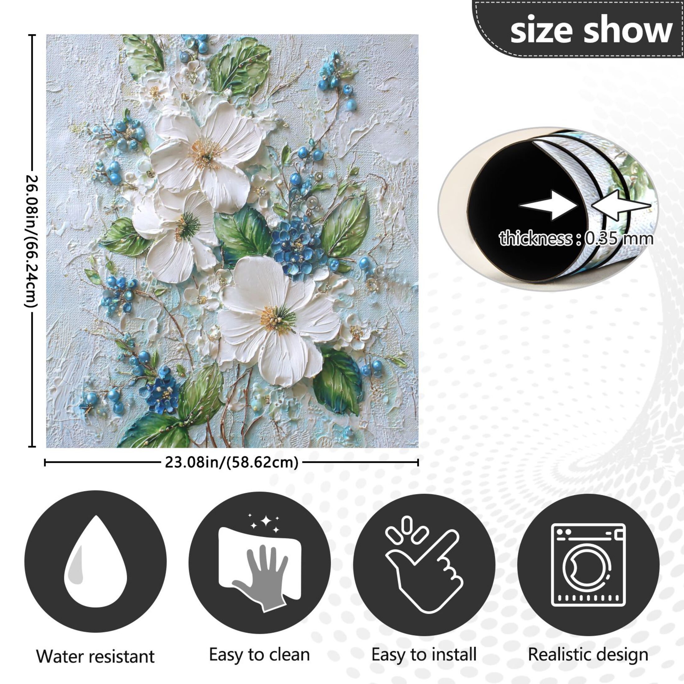 Dishwasher Sticker Magnetic Dishwasher Sticker Magnetic Decorative Sticker Refrigerator Sticker Dishwasher Decorative Stickers White Flowers
