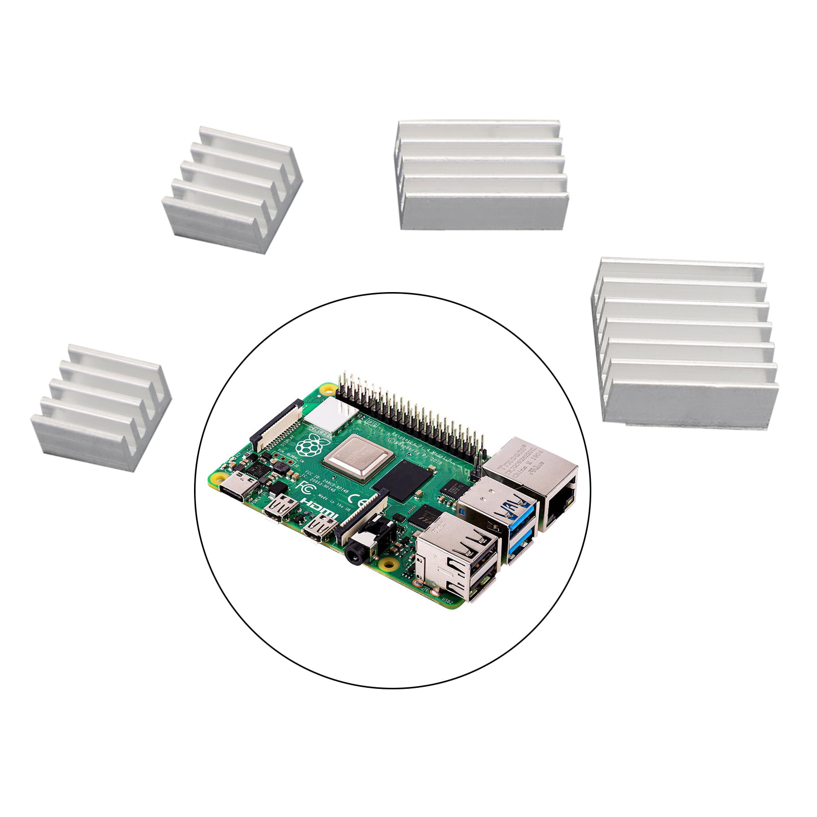 4pcs/set Aluminum Heatsink Radiator Cooler for Raspberry Pi 4BPLZH 