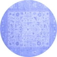 thumbnail image 1 of Ahgly Company Indoor Round Persian Blue Traditional Area Rugs, 4' Round, 1 of 4
