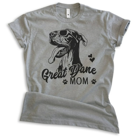 Great Dane Mom T-shirt, Unisex Women's Shirt, Great Dane Owner, Best Dog Mom Gift, Dark Heather Gray, X-Large