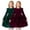 Red, variant on Girls Long Sleeve Casual Velvet Dress with Ruffle Princess Dress Christmas Party Dress Size 5T-12, Red