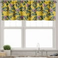 thumbnail image 3 of Ambesonne Floral Valance & Curtain, Flowers on a Yellow Backdrop, 55"x36", Earth Yellow Pink and Green, 3 of 7