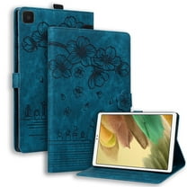 XYX Case for Samsung Galaxy Tab A7 Lite 8.7 Inch SM-T220 2021 Release, Cherry Blossom Cat PU Leather Folio Stand Magnetic Shockproof Protective Cover (Blue)