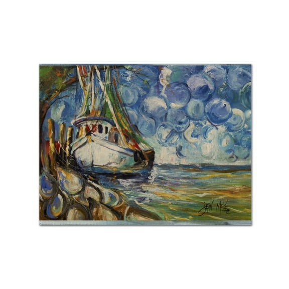 Carolines Treasures JMK1080PLMT Shrimp Boat 101 Fabric Placemat, Multicolor