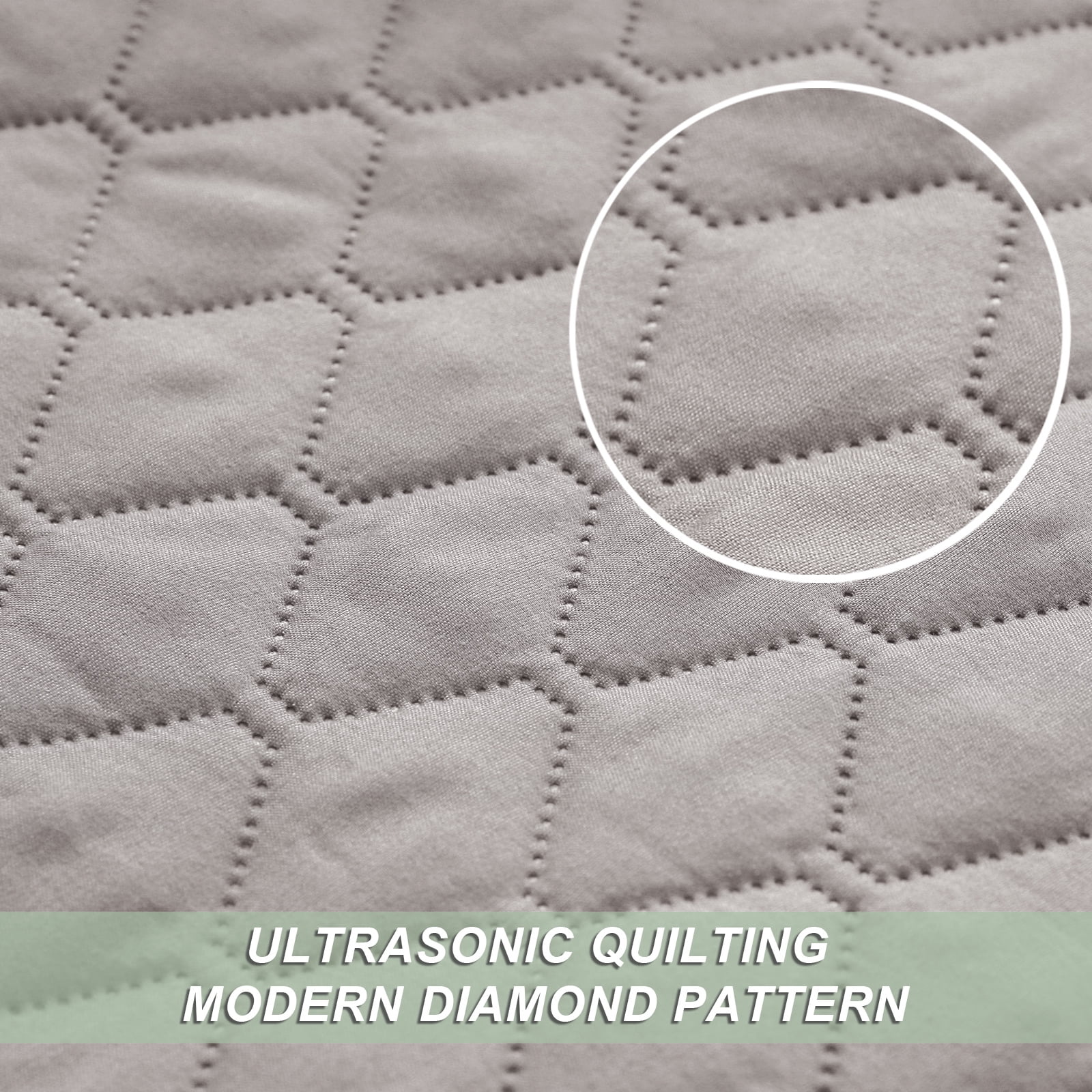 Exclusivo Mezcla King Size Quilt Set, 3-Piece Lightweight King Quilts Soft Bedspreads Bed Coverlets, Light Grey, 104"x96"
