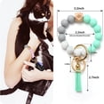 thumbnail image 4 of Litake 3Pcs Silicone Key Ring Bracelet for Women, Beaded Wristlet Keychain Bracelet with Pu Leather Tassel, Portable Beaded Car Home Keys Ring Holder, 4 of 6