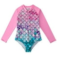 thumbnail image 3 of 2 Pack Girls Long Sleeve Rash Guards One-Piece Swimsuit with Hairband Bathing Suit Swimwear 2-10T, 3 of 8