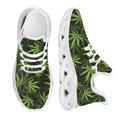 thumbnail image 1 of Zapatillas deportivas para mujer, superventas, con estampado 3D de hojas de marihuana, zapatos planos para mujer, plataforma transpirable., 1 of 6