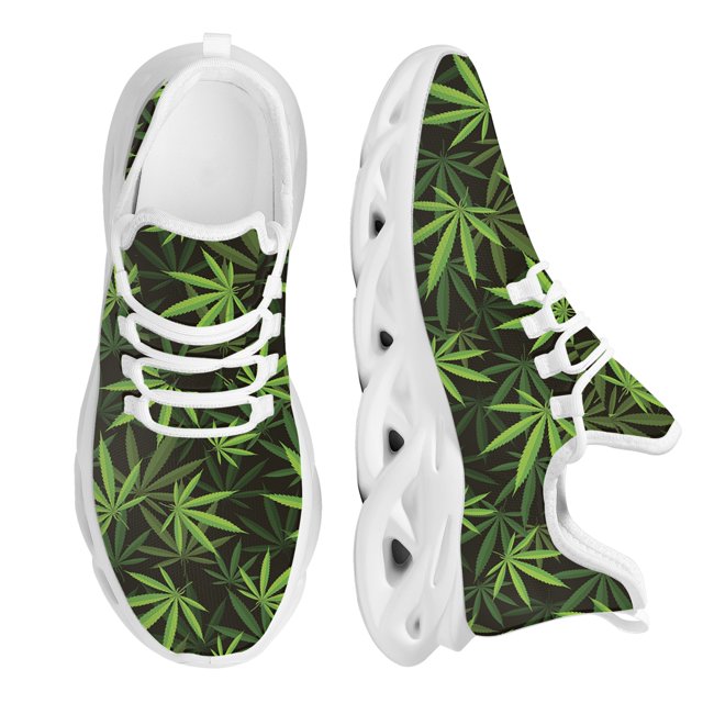 Zapatillas deportivas para mujer, superventas, con estampado 3D de hojas de marihuana, zapatos planos para mujer, plataforma transpirable.