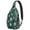 Green Christmas Snowflake, variant on Sling Backpack,Green Christmas Tree and Snowflake Pattern Sling Bag with Water Bottle Holder,Waterproof Sling Bag for Men/Women with Headphone Jack for Hiking,Travel