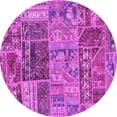 thumbnail image 1 of Ahgly Company Indoor Round Patchwork Purple Transitional Area Rugs, 8' Round, 1 of 4