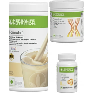 Herblife Nutrition Shake Mix French Vanilla With Protein Powder 200G And Afresh - Lemon With Free Shipping