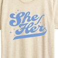 thumbnail image 3 of Instant Message - She Her - Women's Short Sleeve Graphic T-Shirt, 3 of 6