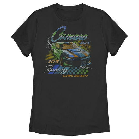 Women's General Motors Camaro Long Beach Racing  Graphic Tee Black X Large