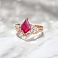 thumbnail image 4 of KANISHKAGEMS&JEWELS 2.5Ct 9x7mm /Kite Cut Ruby Bridal Wedding Ring Set CZ Diamond Proposal Ring Alternative Fine Women Jewelry Gift For Her, 4 of 4