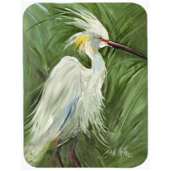 White Egret In Green Grasses Mouse Pad, Hot Pad & Trivet