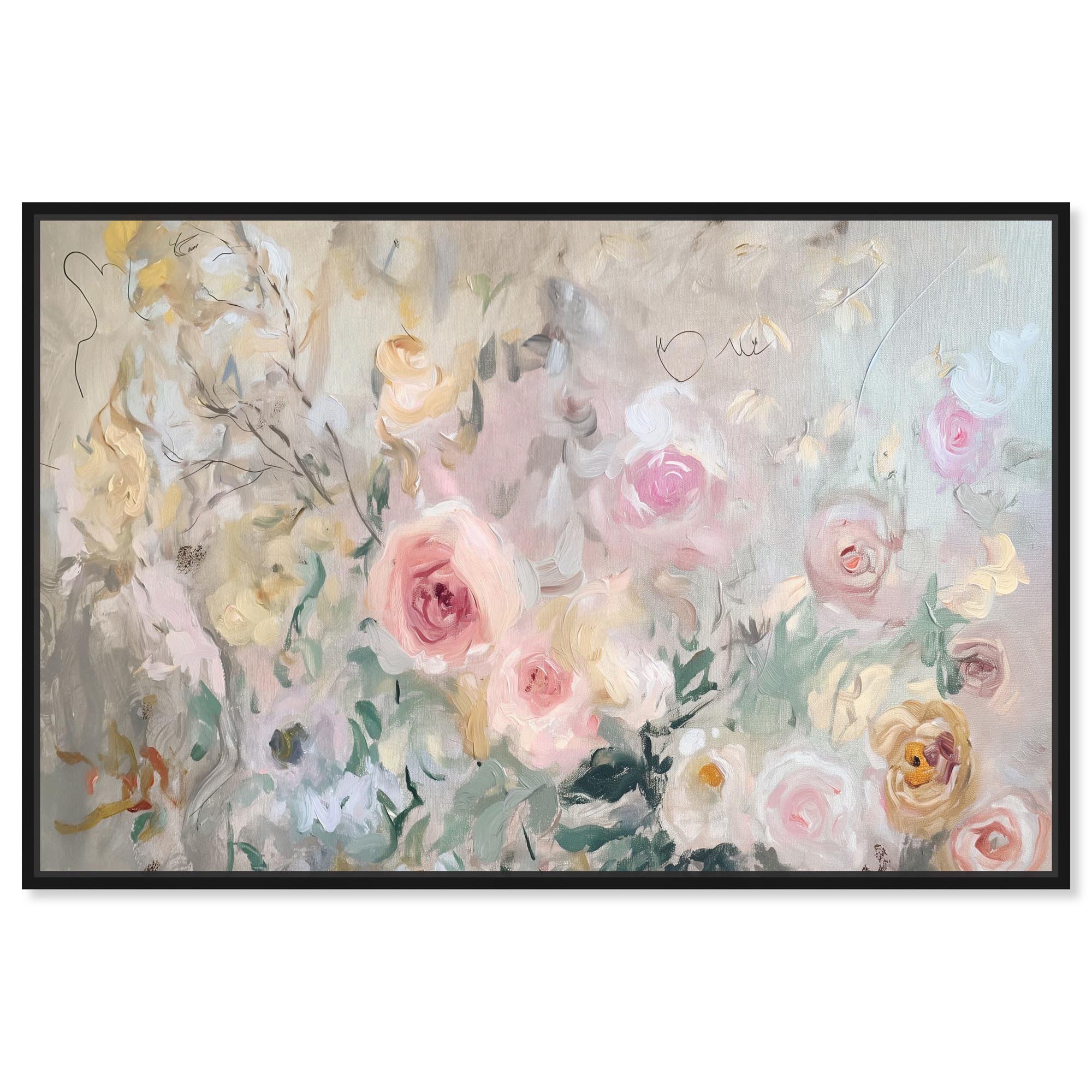 Art Remedy Elegant Glam Art Canvas, 15" x 10", Black Frame, Evanescent Blossoms II