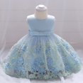 thumbnail image 2 of Toddler Girls Sleeveless Flower Embroidered Tulle Party Dress Elegant Princess Gown for Birthday Wedding Pageant, 2 of 5