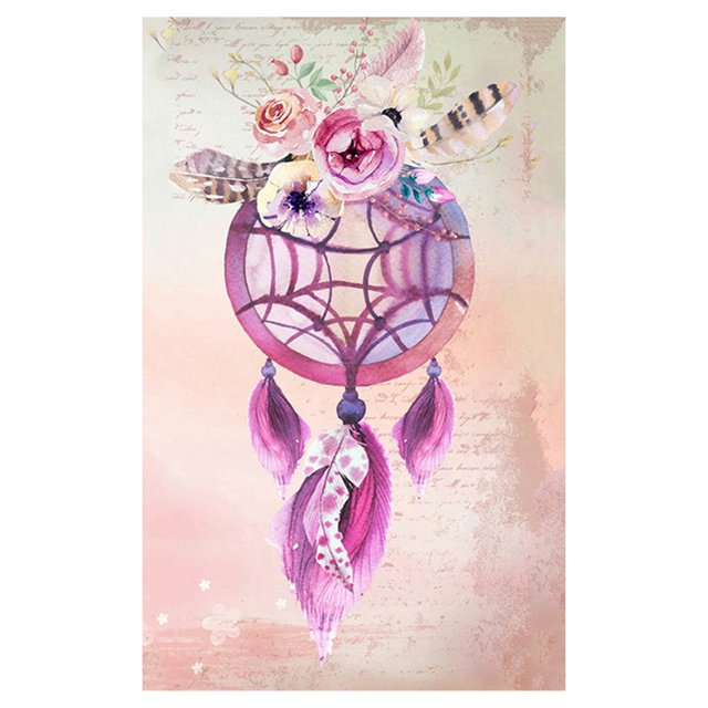 Cuadros Decorativos Flor atrapasueños redondo DIY diamante pintura bordado punto de cruz DQrwqpou Nuevos Originales