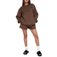 thumbnail image 2 of MAIHAN Linen Set Women Long Sleeve Button Down Shirts and Shorts Set Women Shorts Sets Outfits Lounge Matching Set Tracksuit Two Piece Outfit, 2 of 7