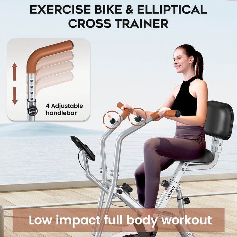 Pooboo Magnetic Exercise Bike with Arm Exerciser, Foldable photo 2