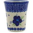 thumbnail image 3 of Polish Pottery 4 oz Tumbler (Bleu-belle Fleur Theme) Hand Painted in Boleslawiec, Poland + Certificate of Authenticity, 3 of 6