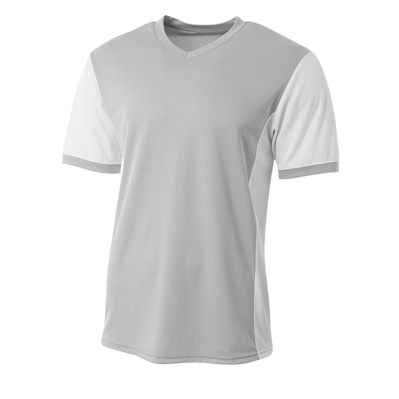 A4 Premier Soccer Jersey For Men in Silver/White | N3017