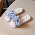 thumbnail image 6 of LNMQLPDBS Toddler Girls Sandals Tulle Bowknot Decoration Soft Sole Comfort Flip Flops Children Fashion Casual Open Toe House Shoes Kids Slippers Girls for Outdoor Blue 6-7 Years, 6 of 6