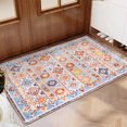 thumbnail image 6 of Haperlare Boho Distressed Area Rug Low Pile Non-Slip Moroccan Trellis Rug Indoor Floor Carpet for Living Room, 2' x 3' Orange, 6 of 7